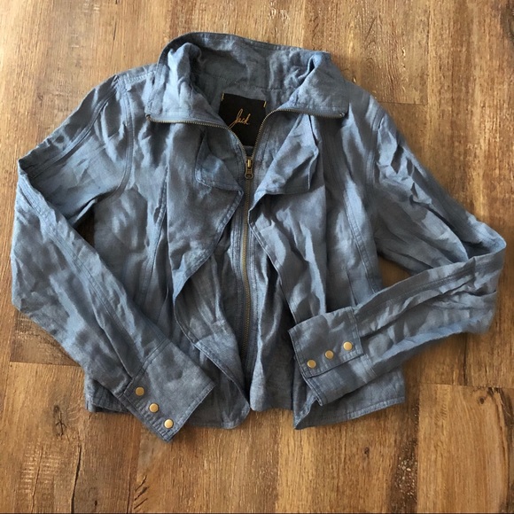 Faux Denim Layered Jacket - Picture 1 of 5
